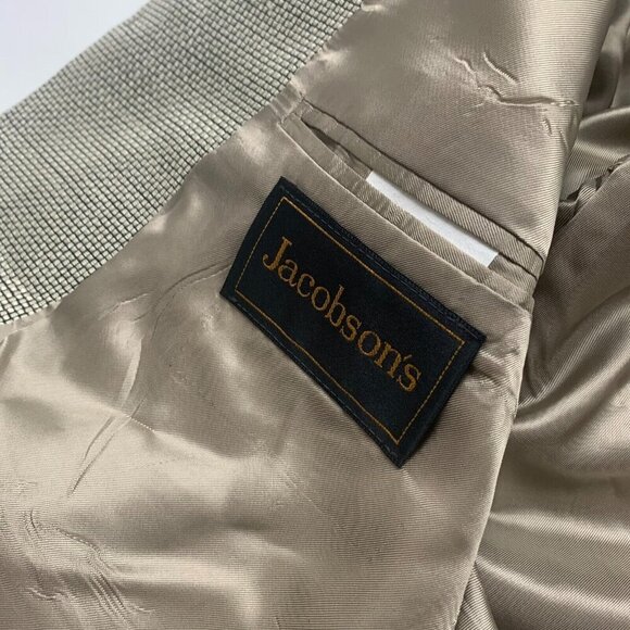 Jacobsons Mens Gray 40 R Sport Coat Notch Lapel Long Sleeve Pockets - Picture 3 of 9